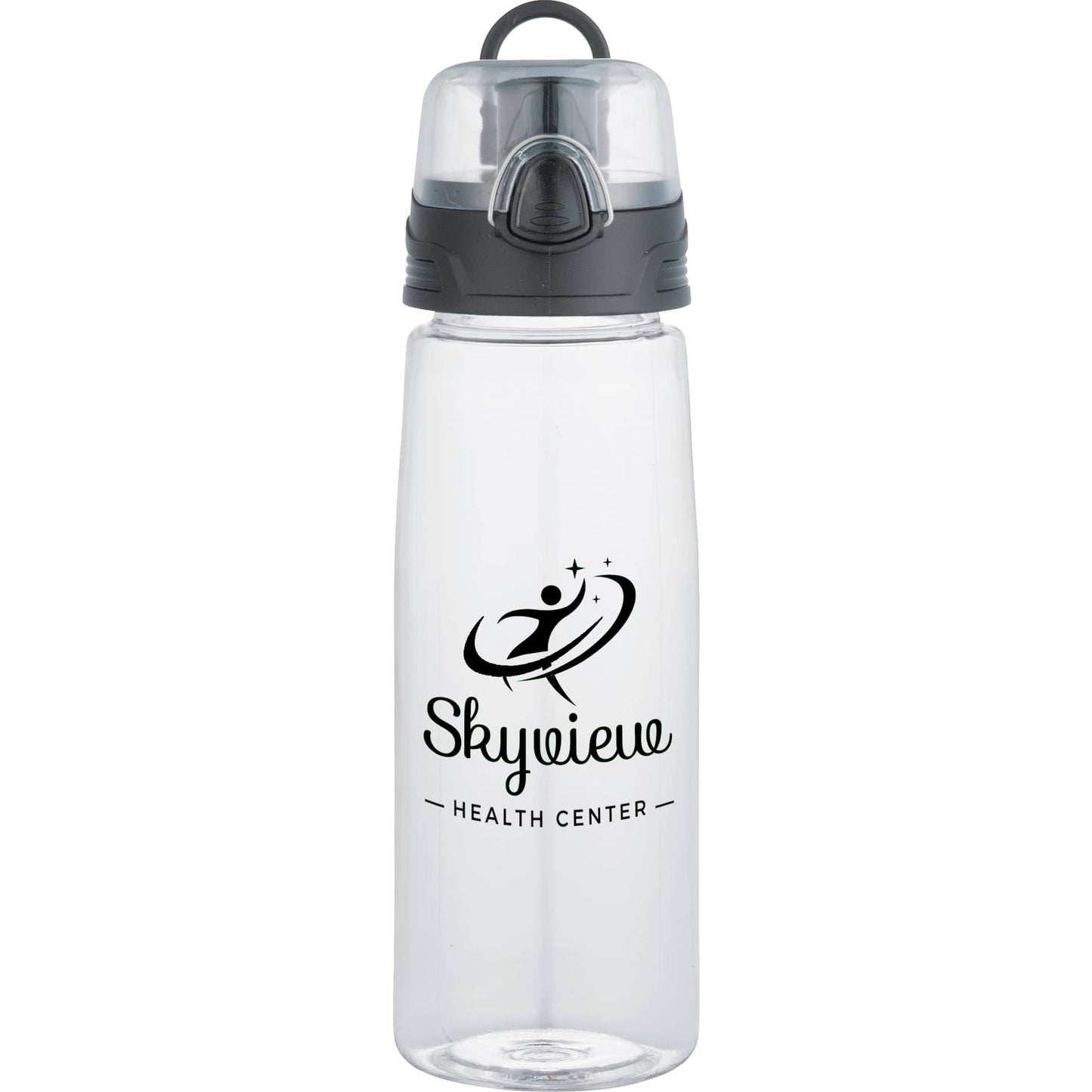 Front View of Clear Capri 25oz Tritan Sports Bottle
