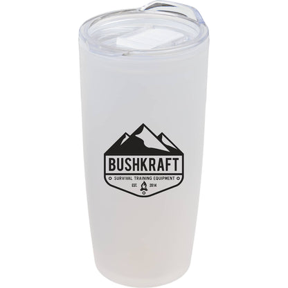 Front View of Clear Coastal Double Wall Tumbler 22 oz
