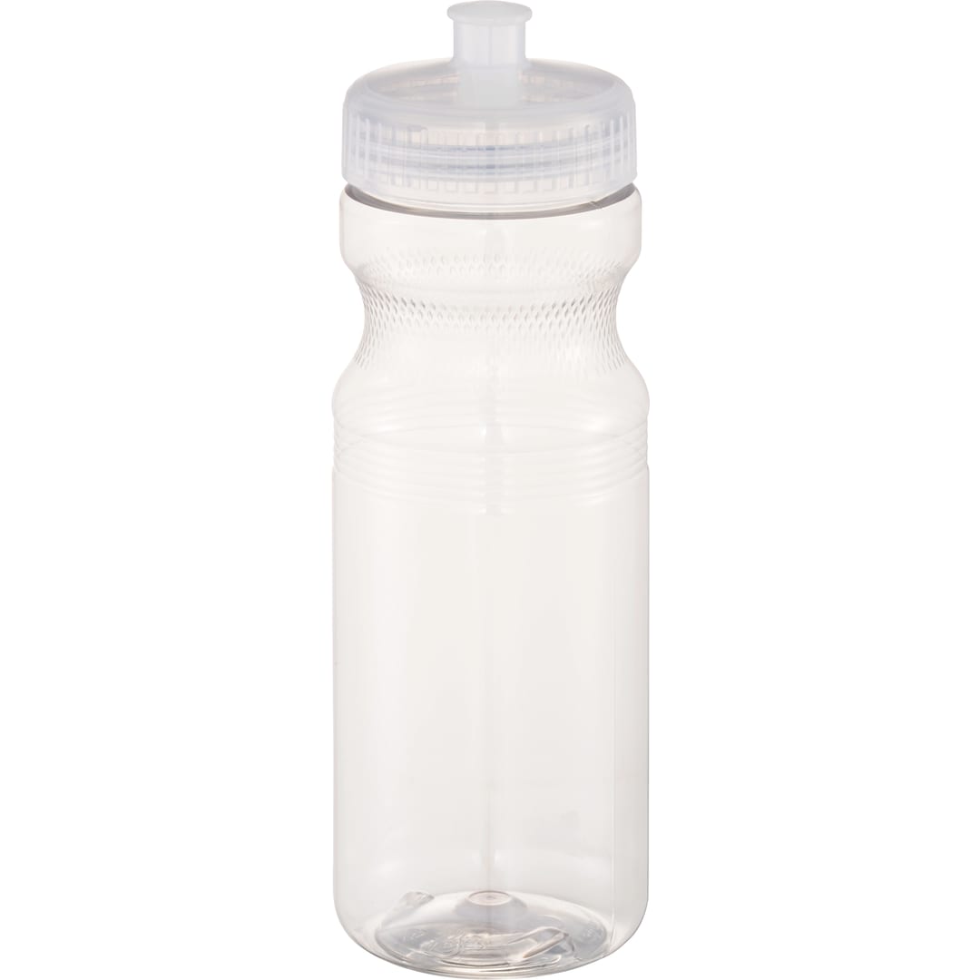 Front View of Clear Easy Squeezy Crystal 24oz Sports Bottle plain