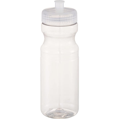 Front View of Clear Easy Squeezy Crystal 24oz Sports Bottle plain