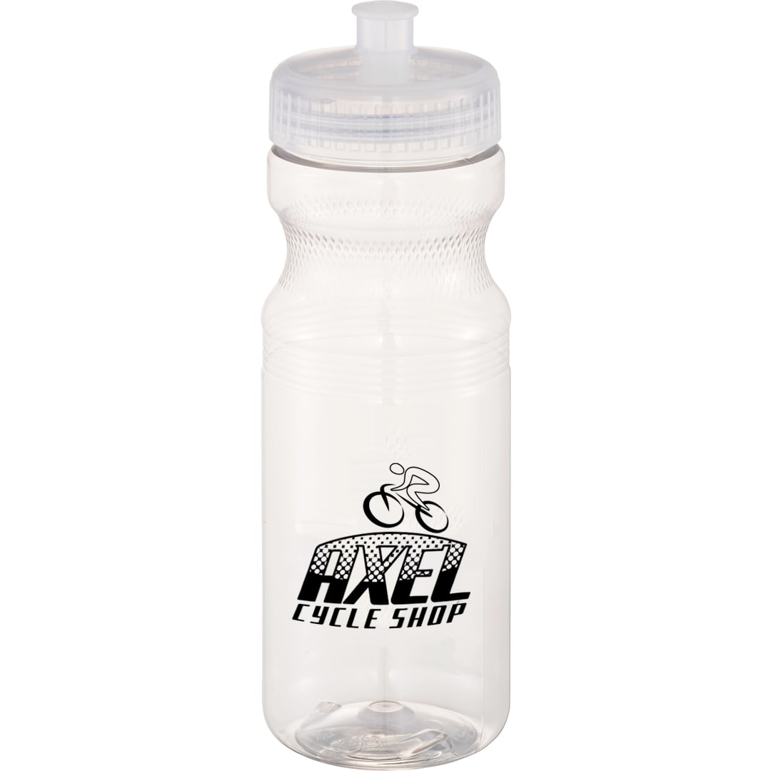 Front View of Clear Easy Squeezy Crystal 24oz Sports Bottle