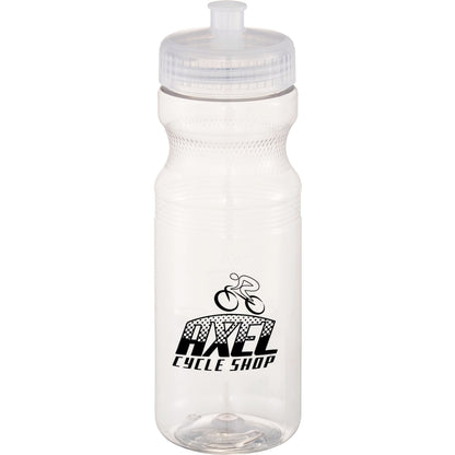 Front View of Clear Easy Squeezy Crystal 24oz Sports Bottle