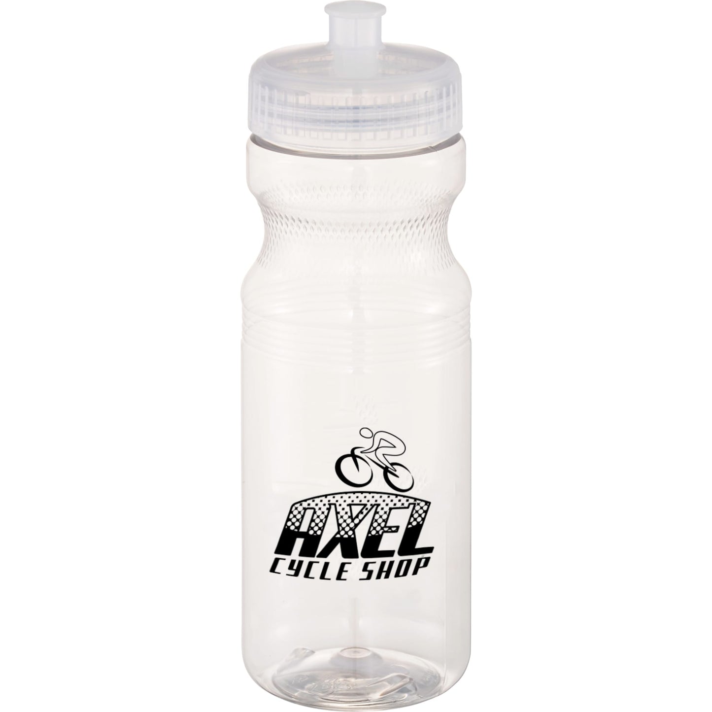 Front View of Clear Easy Squeezy Crystal 24oz Sports Bottle