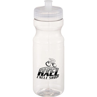 Front View of Clear Easy Squeezy Crystal 24oz Sports Bottle