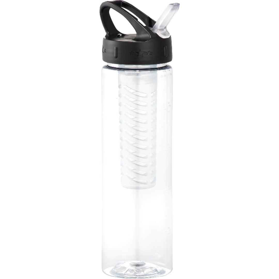 Front View of Clear Fruit Infuser 25oz Sports Bottle plain
