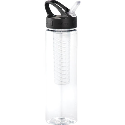 Front View of Clear Fruit Infuser 25oz Sports Bottle plain