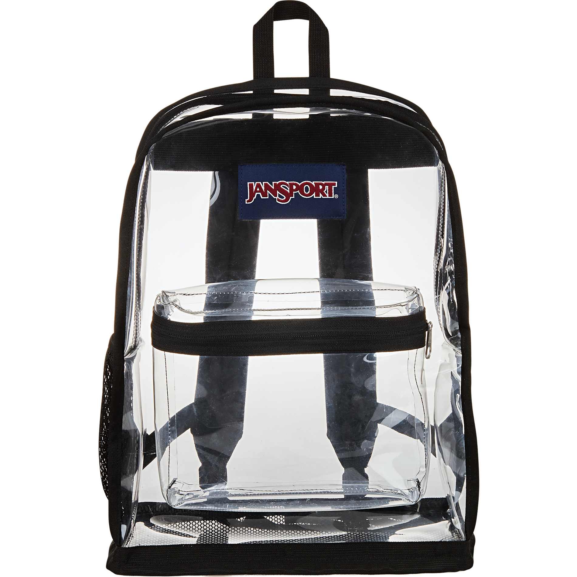 Front View of Clear Jansport Clear Backpack plain