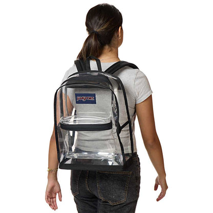 Front View of Clear Jansport Clear Backpack plain