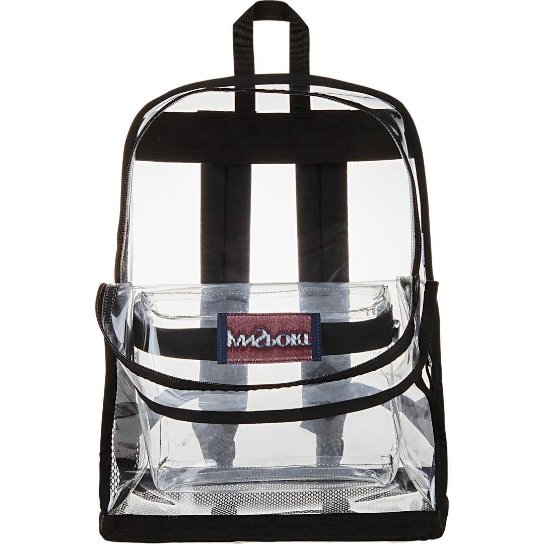 Front View of Clear Jansport Clear Backpack plain
