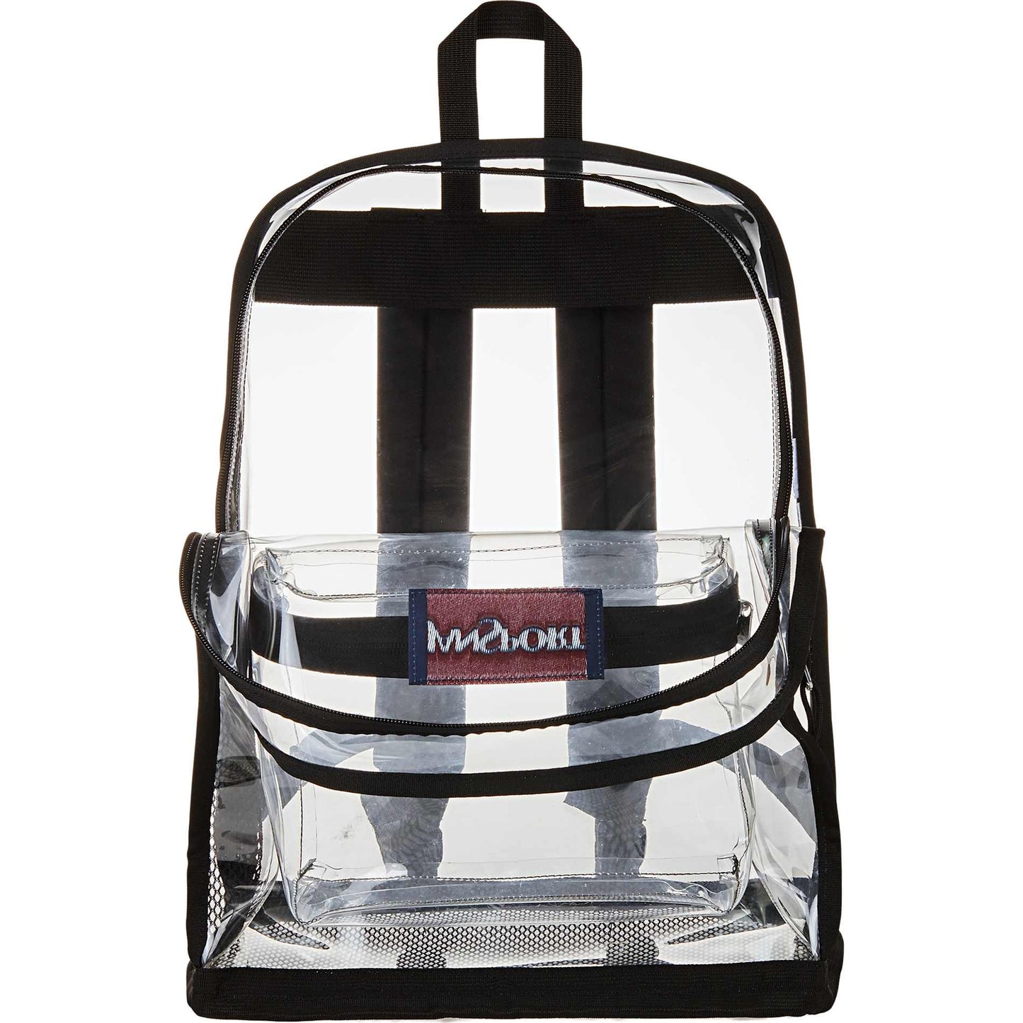 Front View of Clear Jansport Clear Backpack plain