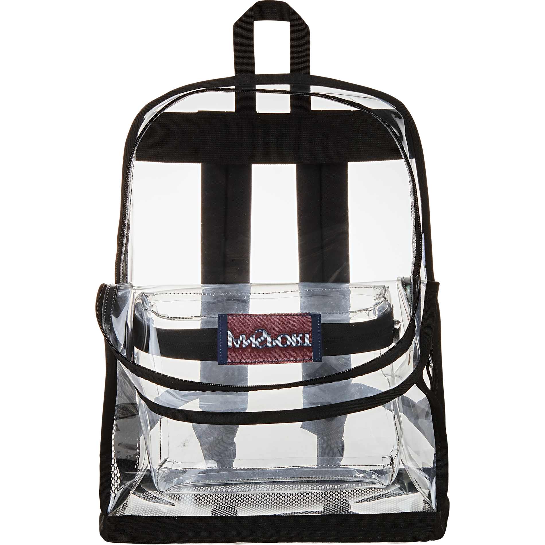 Front View of Clear Jansport Clear Backpack plain