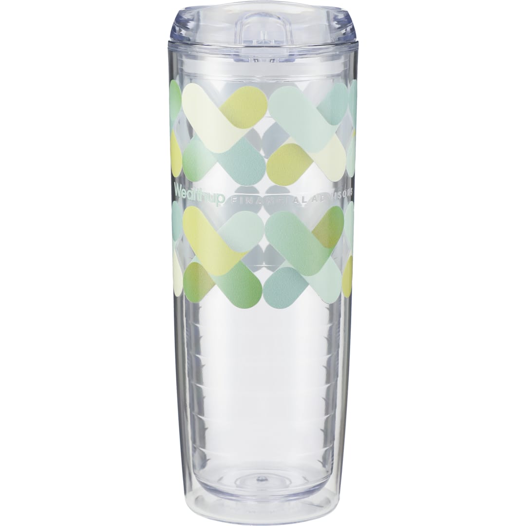 Front View of Clear Mega Vortex Tumbler 24oz