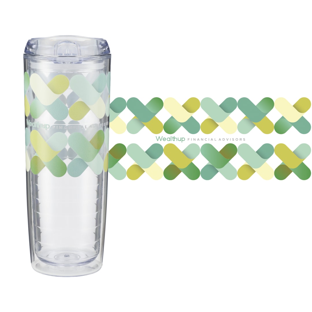 Front View of Clear Mega Vortex Tumbler 24oz