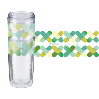 Front View of Clear Mega Vortex Tumbler 24oz