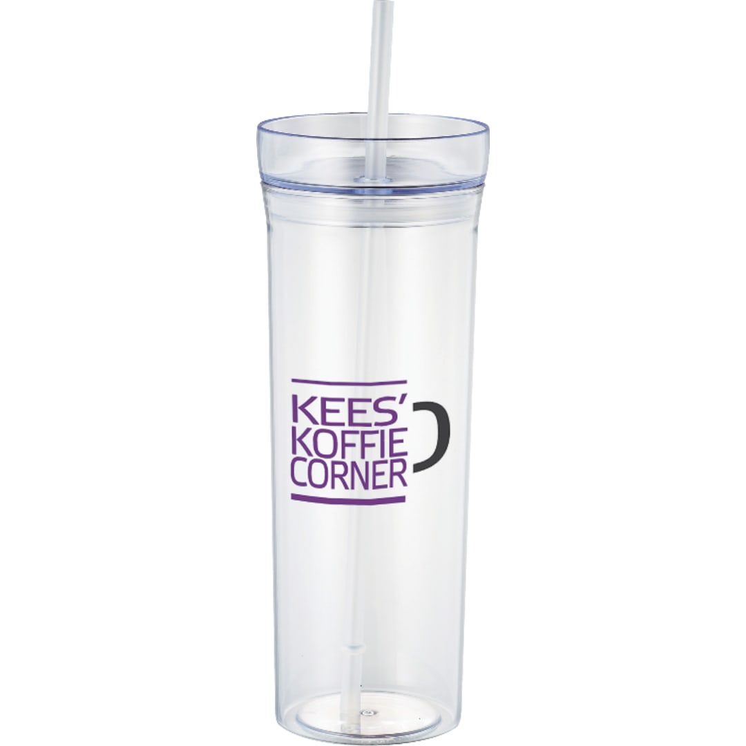 Front View of Clear Sauron 22oz Tumbler with Straw