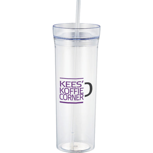 Front View of Clear Sauron 22oz Tumbler with Straw