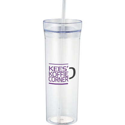 Front View of Clear Sauron 22oz Tumbler with Straw