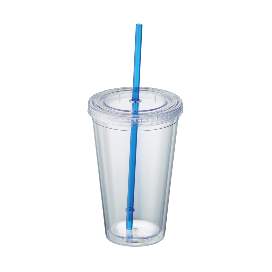 Front View of Clear Sedici Tumbler 16oz plain