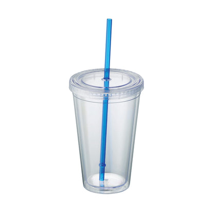Front View of Clear Sedici Tumbler 16oz plain