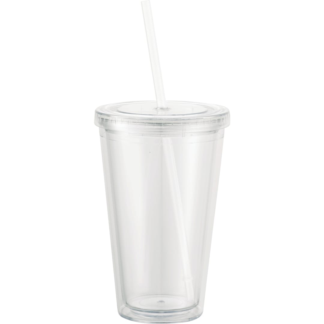 Front View of Clear Sedici Tumbler 16oz plain