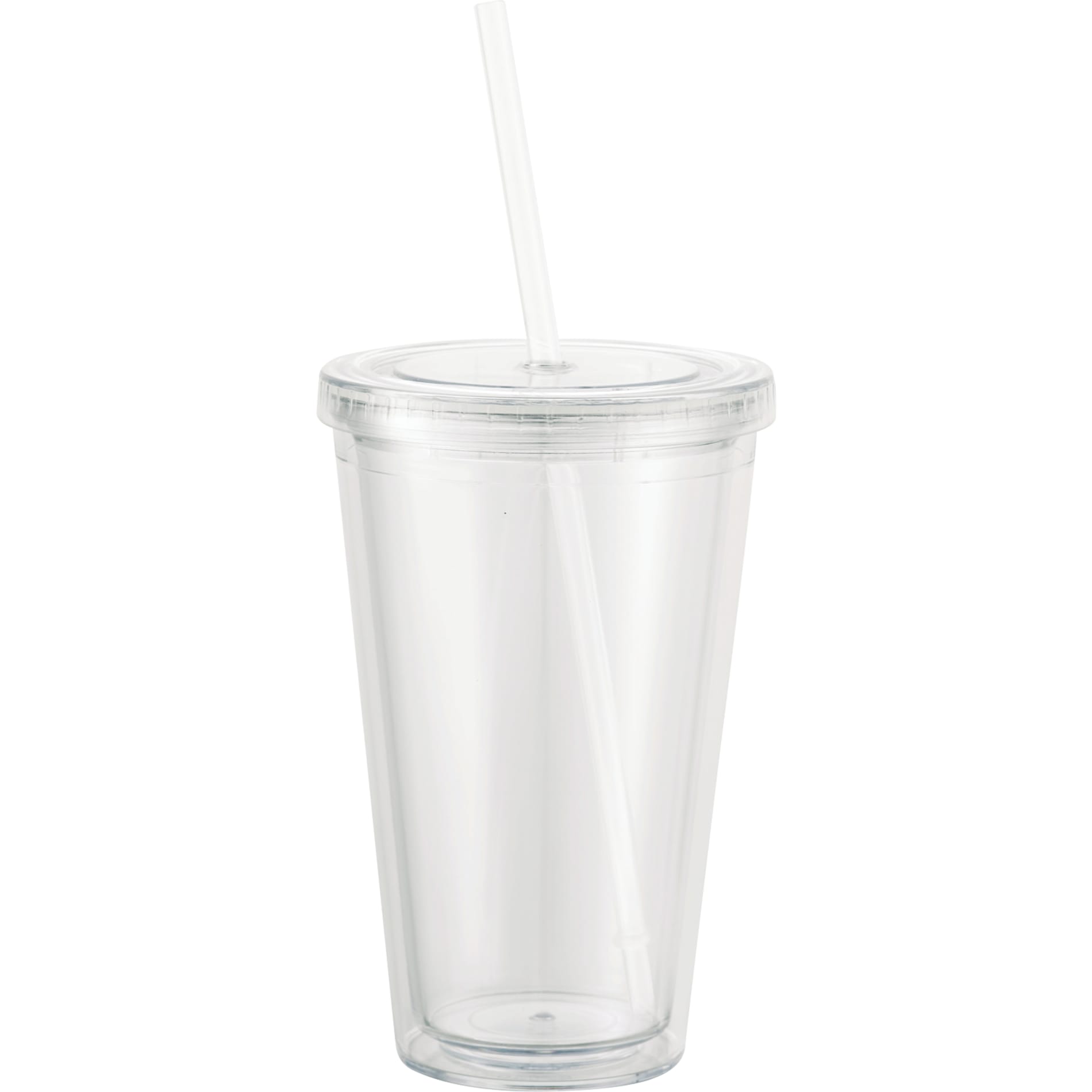 Front View of Clear Sedici Tumbler 16oz plain