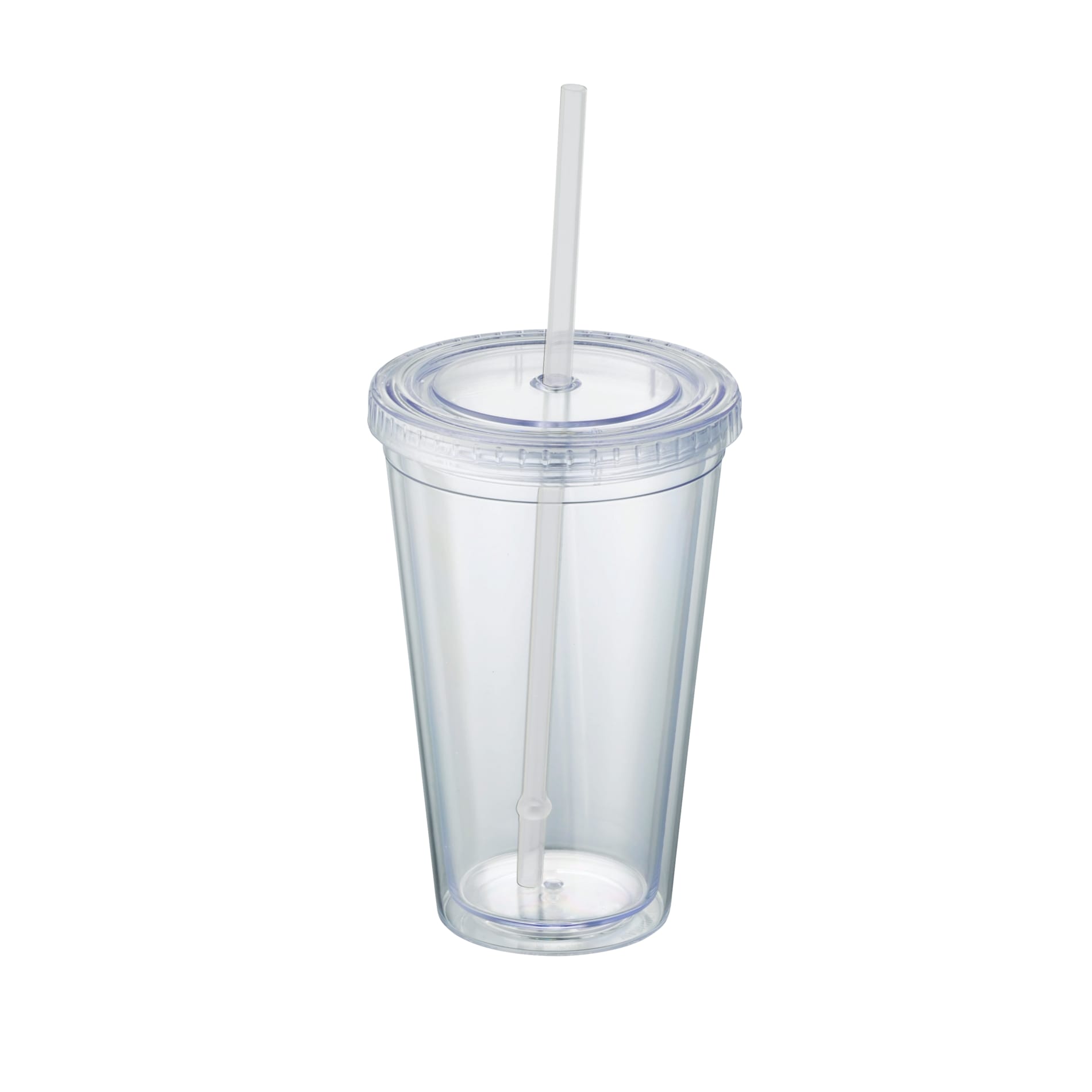 Front View of Clear Sedici Tumbler 16oz plain