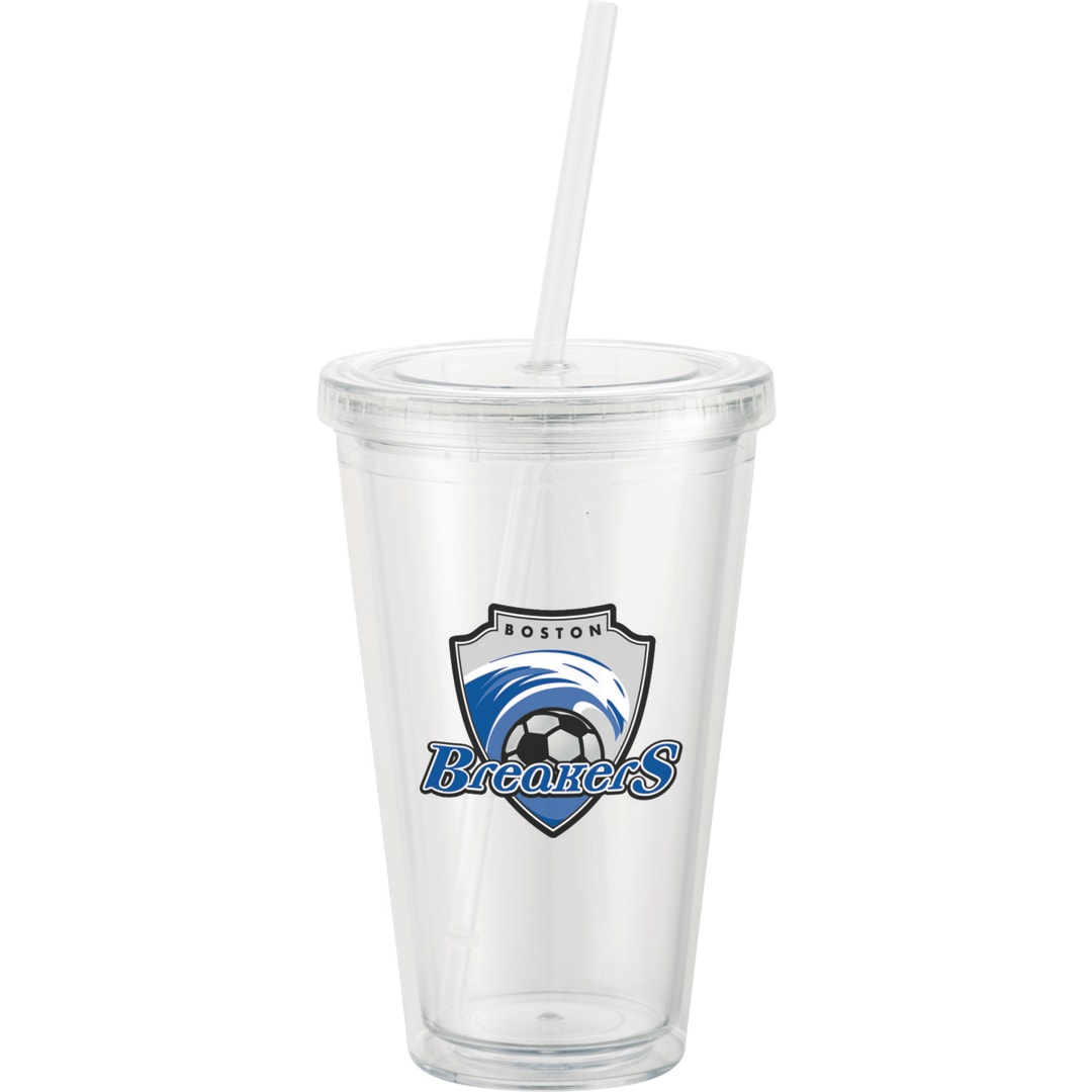 Front View of Clear Sedici Tumbler 16oz