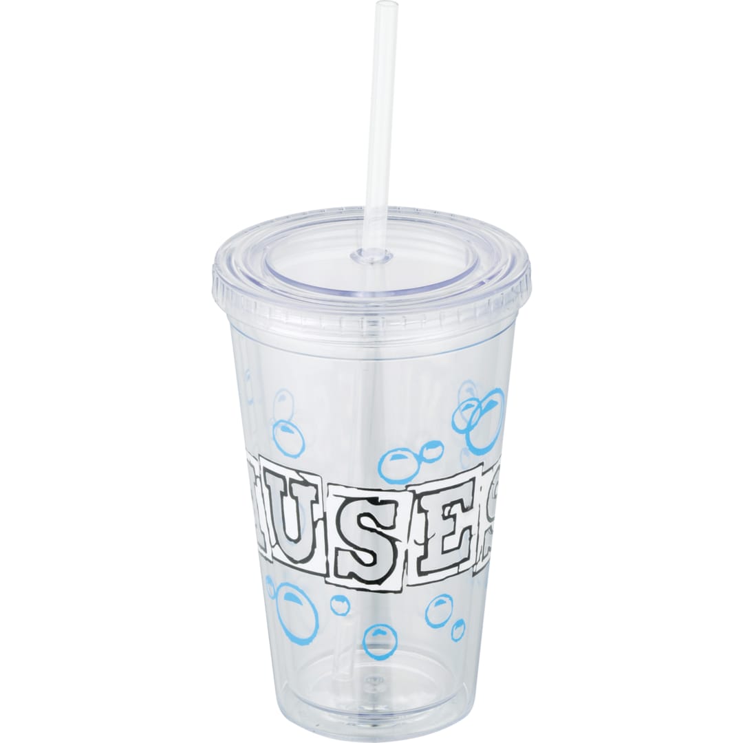 Front View of Clear Sedici Tumbler 16oz