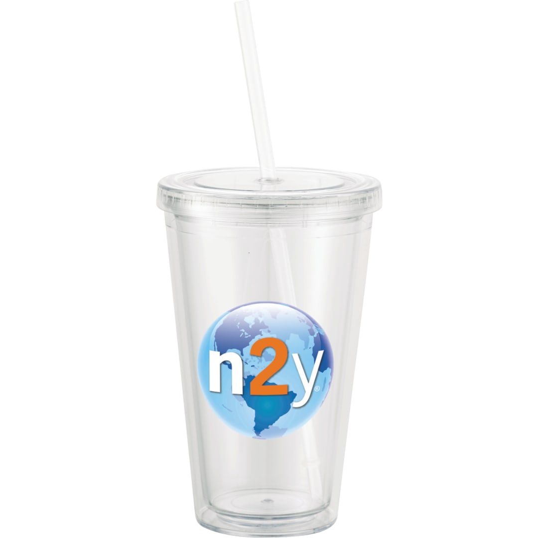 Front View of Clear Sedici Tumbler 16oz