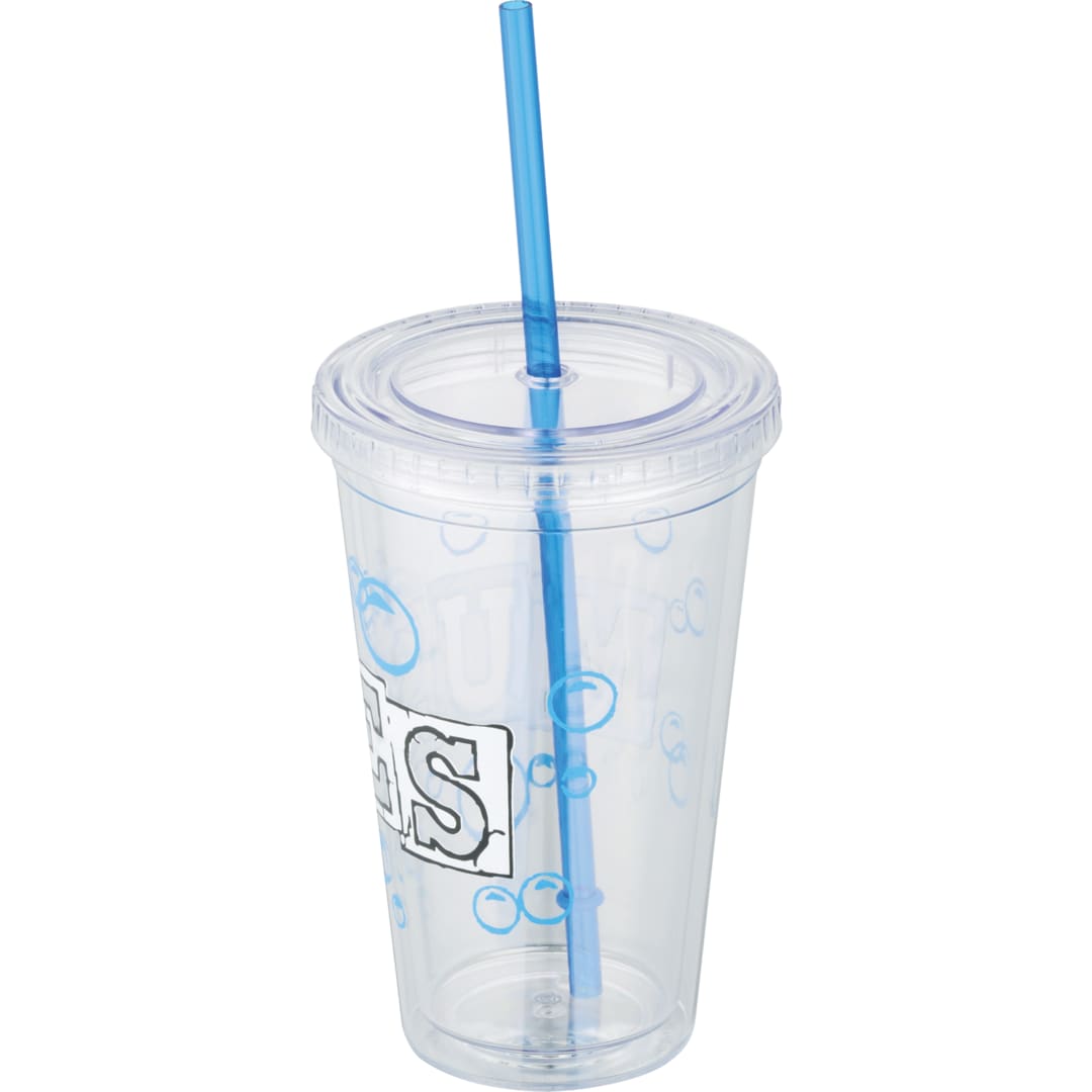 Front View of Clear Sedici Tumbler 16oz