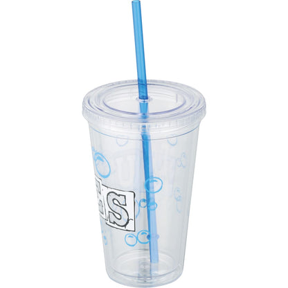 Front View of Clear Sedici Tumbler 16oz