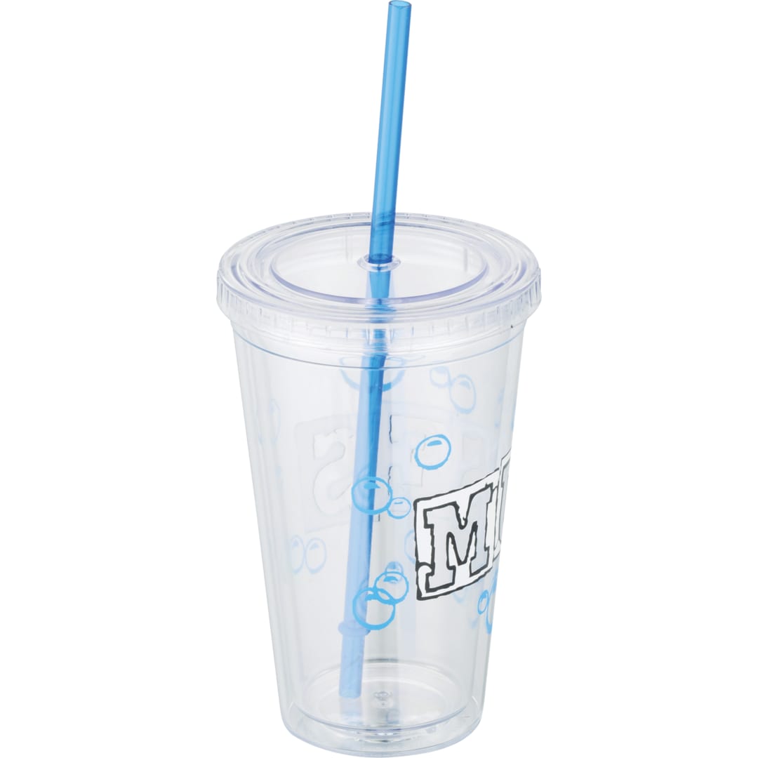 Front View of Clear Sedici Tumbler 16oz