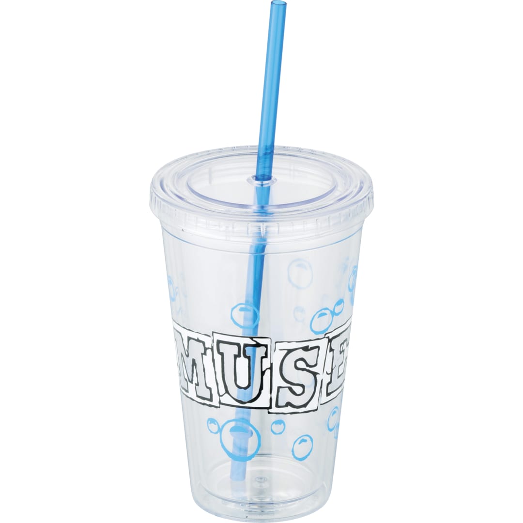 Front View of Clear Sedici Tumbler 16oz