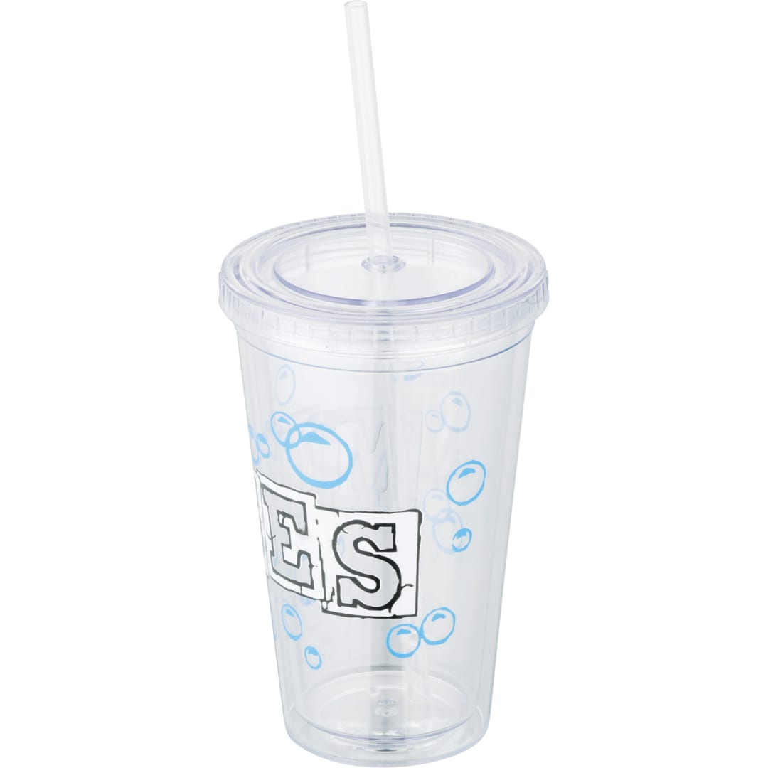 Front View of Clear Sedici Tumbler 16oz