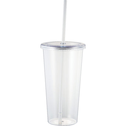 Front View of Clear Sizzle 24oz Tumbler plain