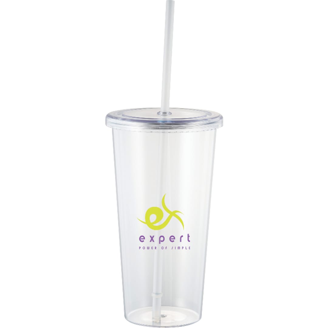 Front View of Clear Sizzle 24oz Tumbler