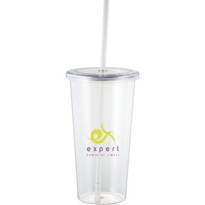 Front View of Clear Sizzle 24oz Tumbler