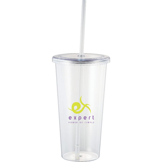 Front View of Clear Sizzle 24oz Tumbler