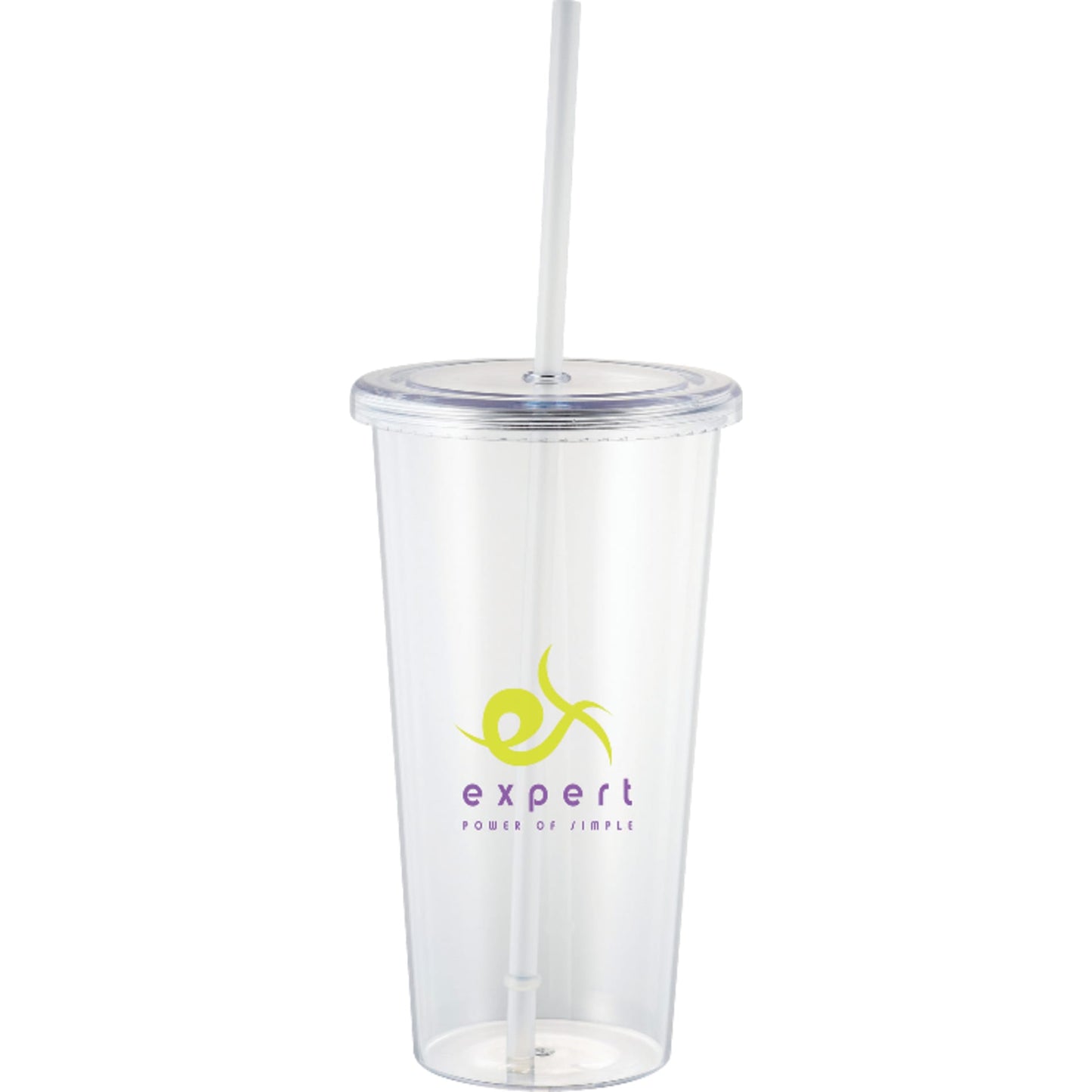 Front View of Clear Sizzle 24oz Tumbler