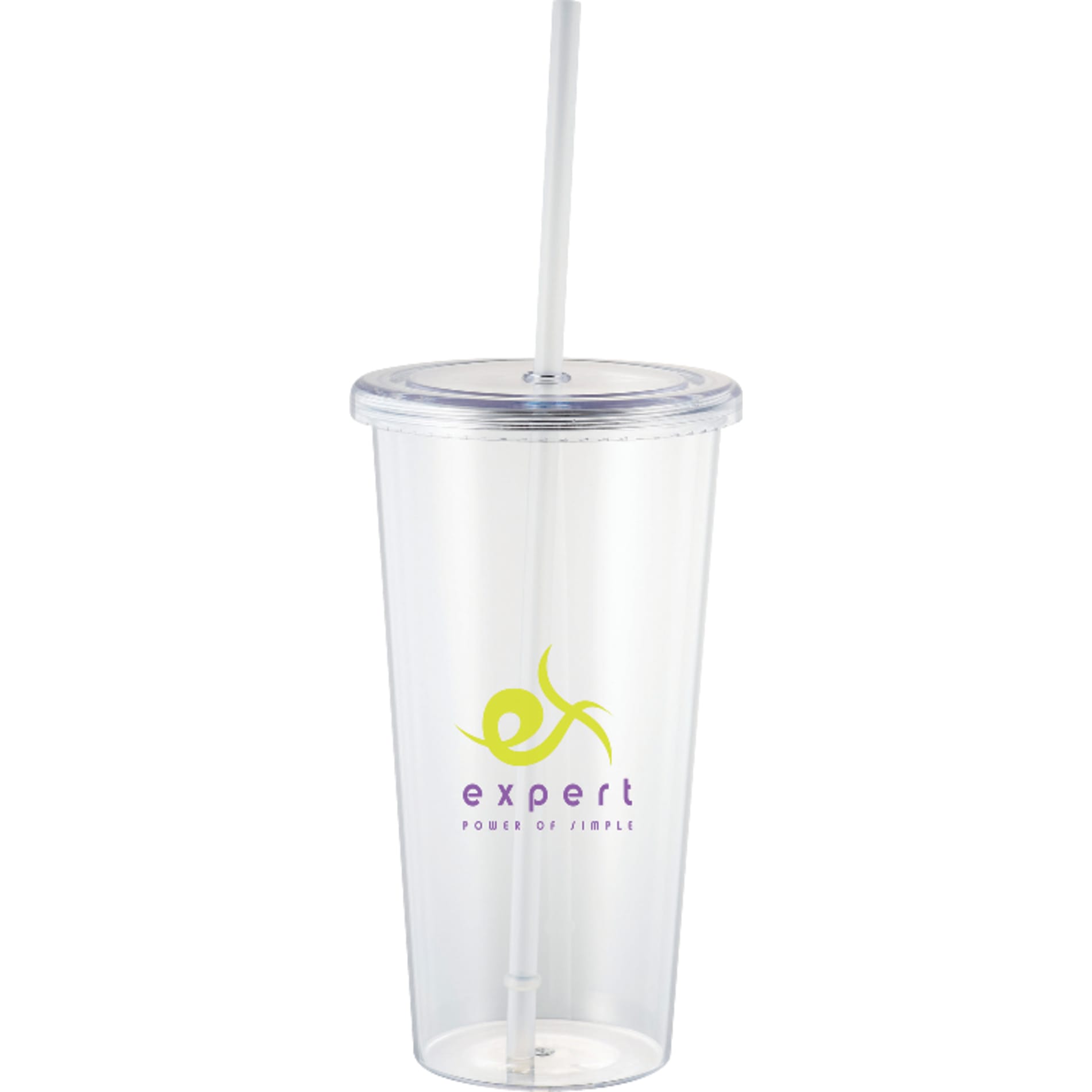 Front View of Clear Sizzle 24oz Tumbler