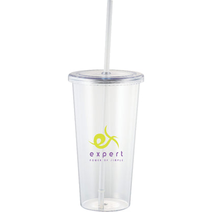 Front View of Clear Sizzle 24oz Tumbler
