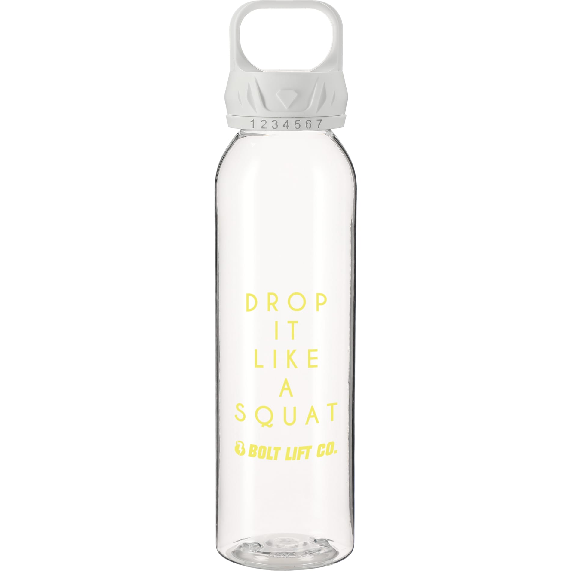 Front View of Clear Smart 22oz Tritan Sports Bottle