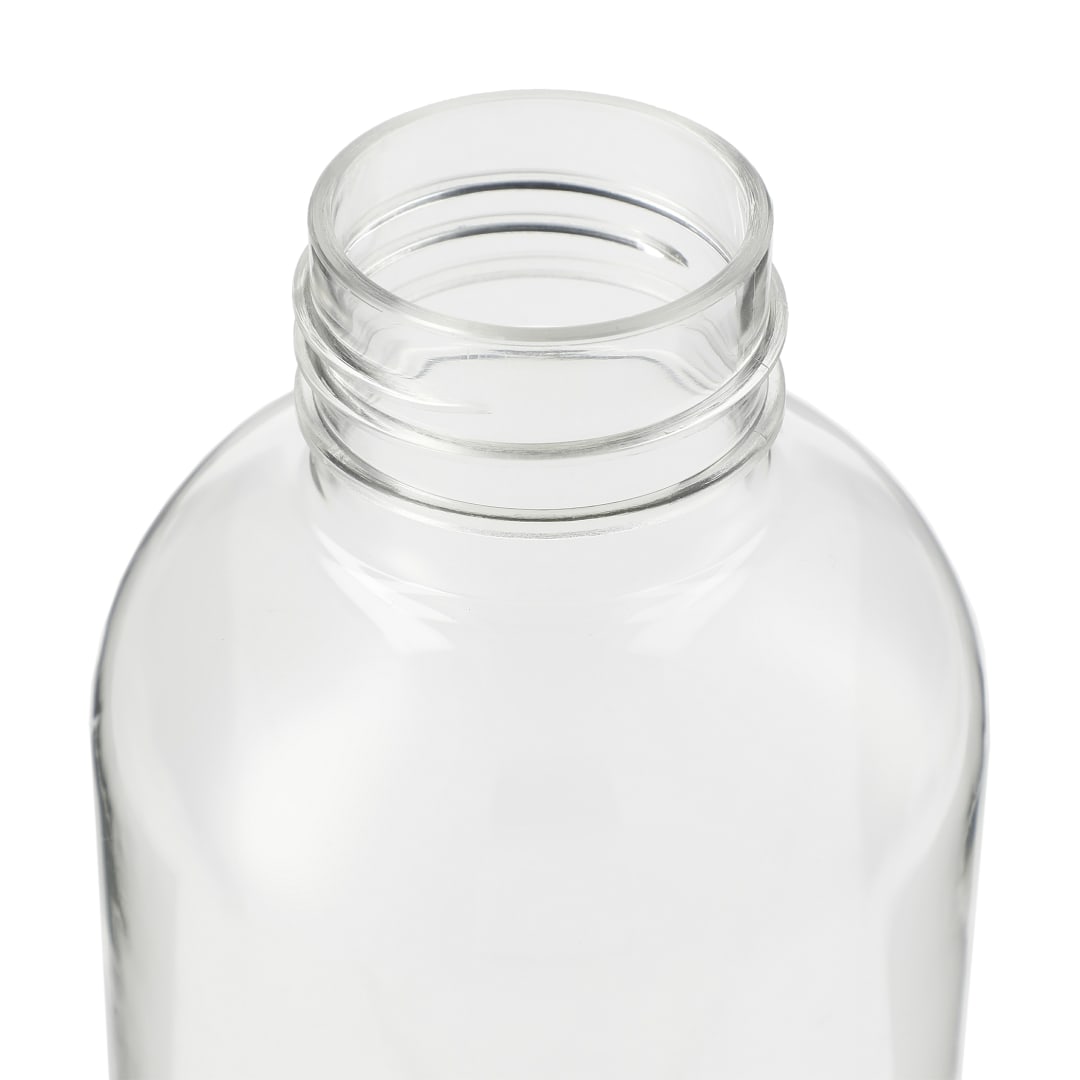 Front View of Clear Sona 22oz RPET Bottle w/ FSC® 100% Bamboo lid