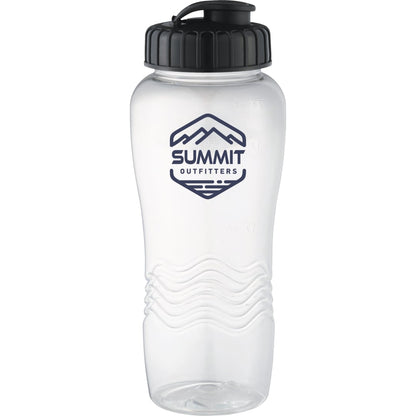 Front View of Clear Surfside 26oz Sports Bottle