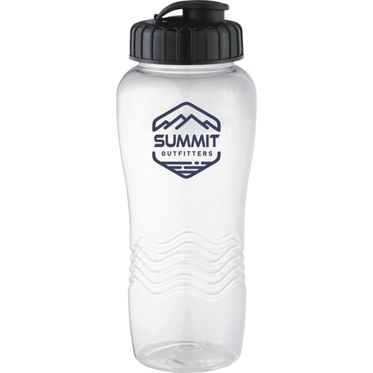 Front View of Clear Surfside 26oz Sports Bottle