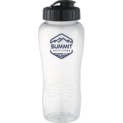 Front View of Clear Surfside 26oz Sports Bottle