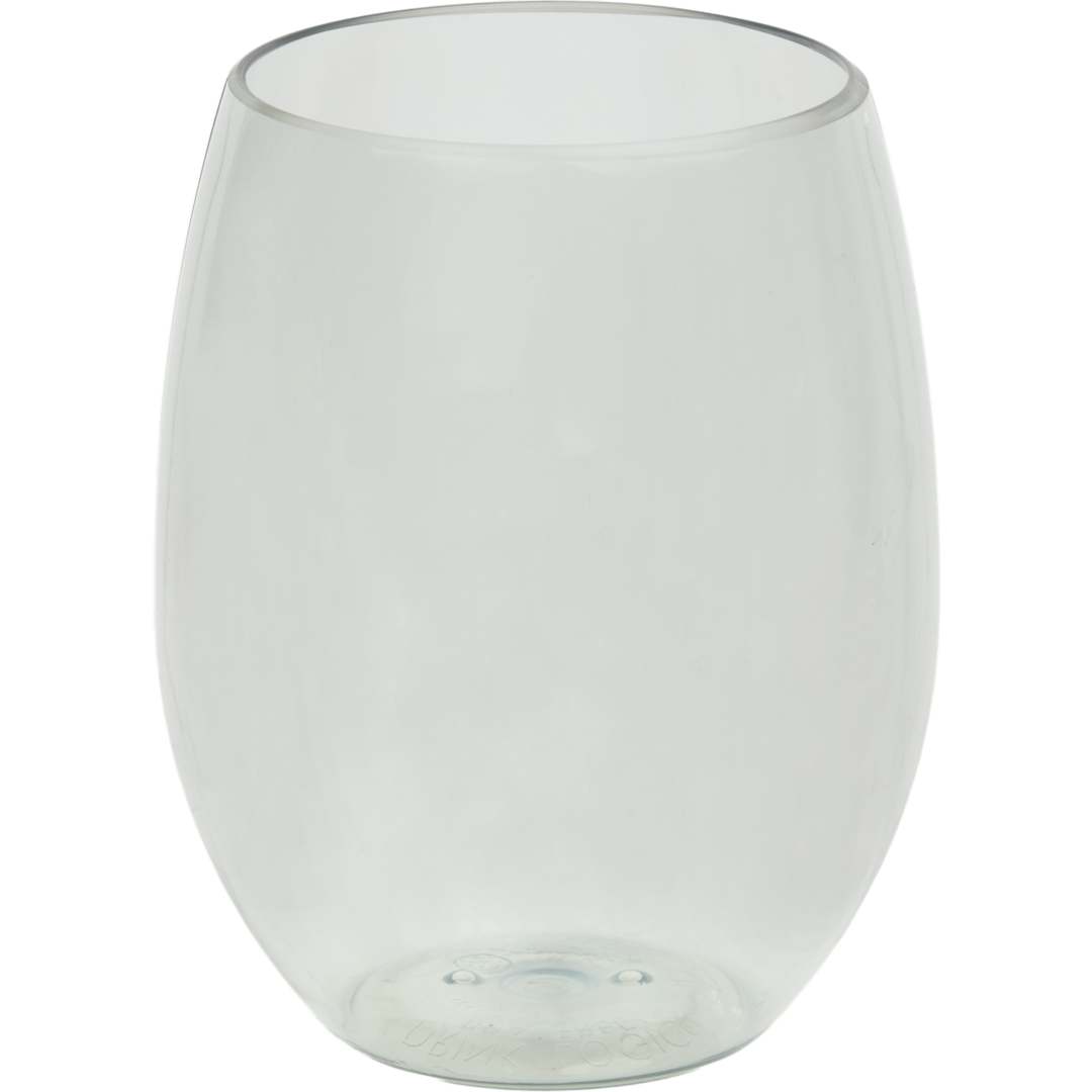 Front View of Clear Veranda Wine Tumbler 16 oz plain