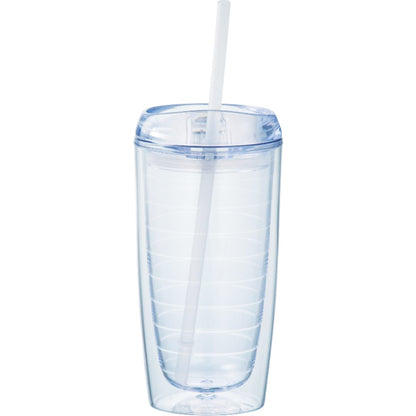 Front View of Clear Vortex Tumbler 16oz plain