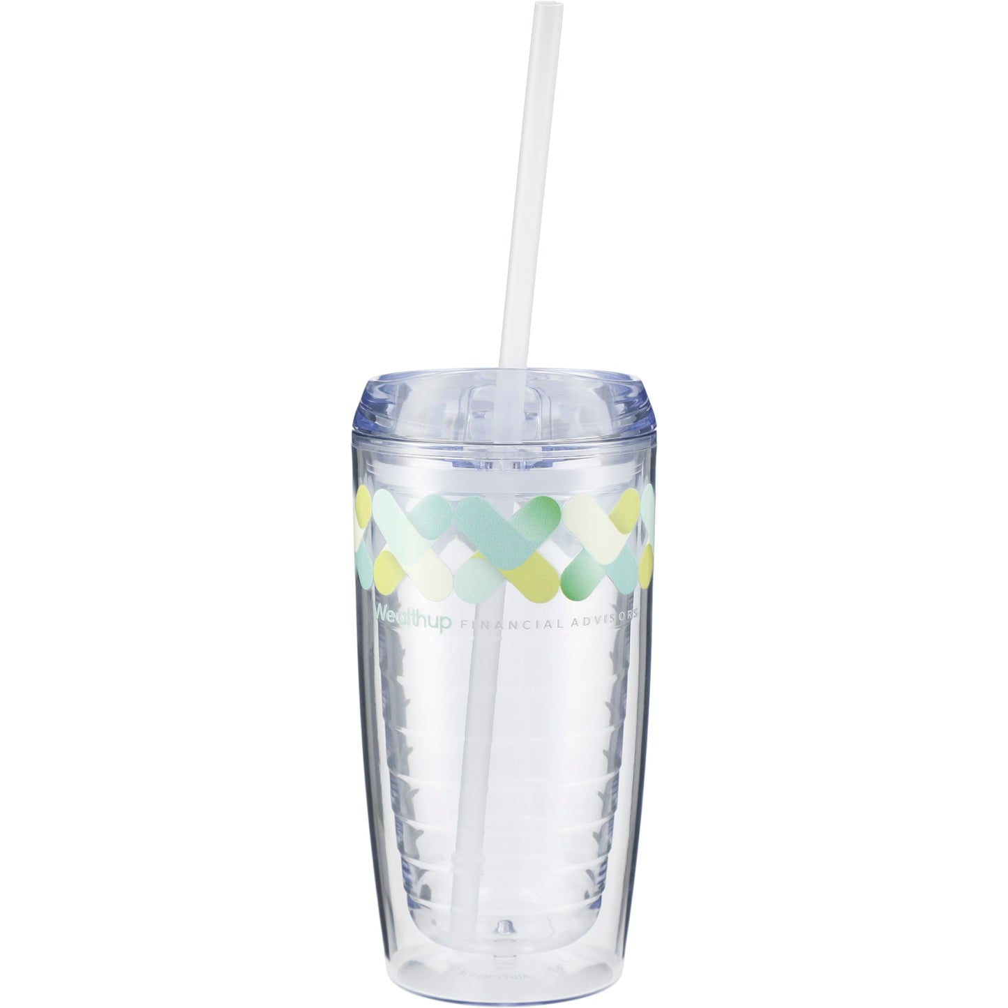Front View of Clear Vortex Tumbler 16oz
