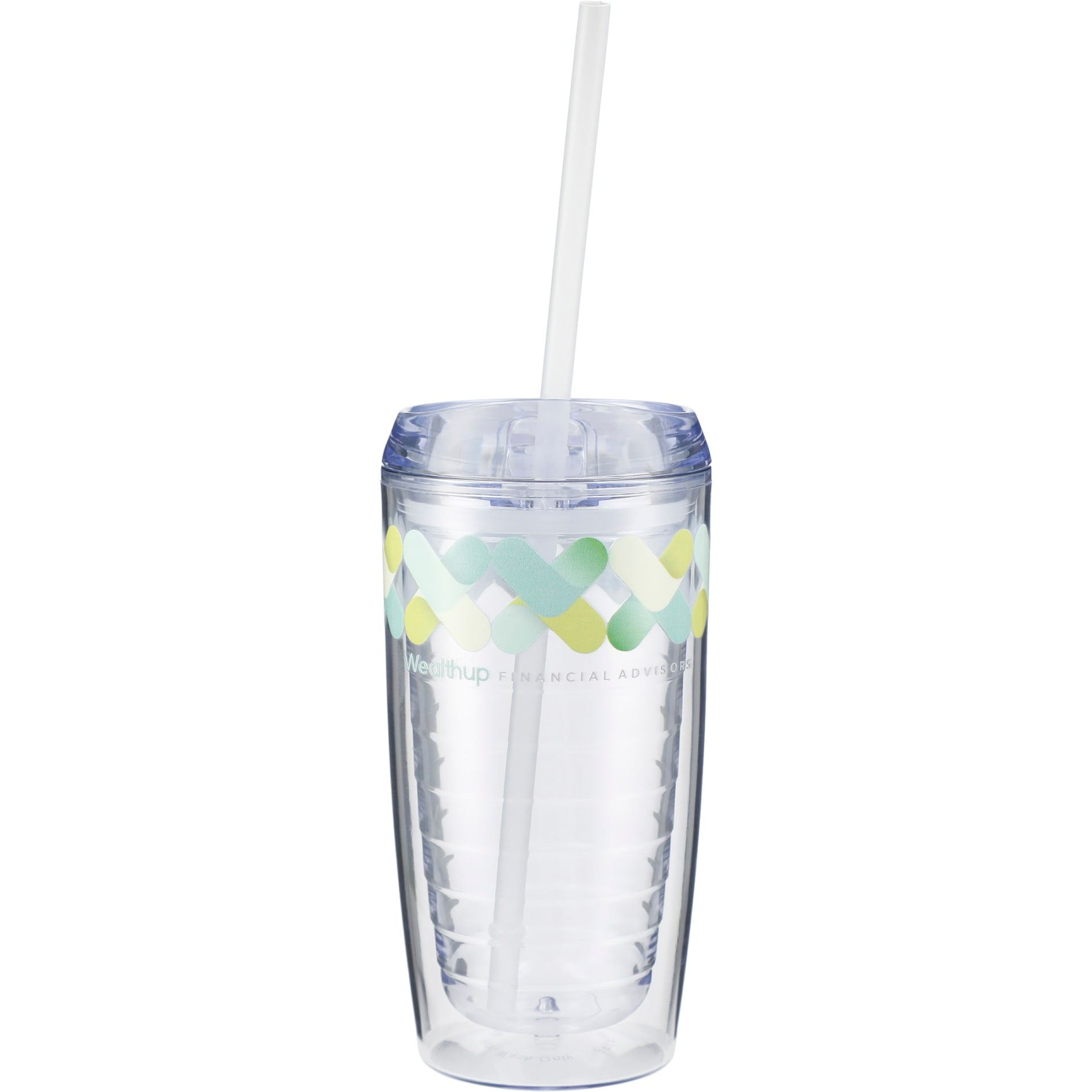 Front View of Clear Vortex Tumbler 16oz